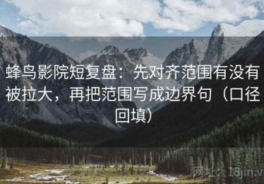 蜂鸟影院短复盘：先对齐范围有没有被拉大，再把范围写成边界句（口径回填）