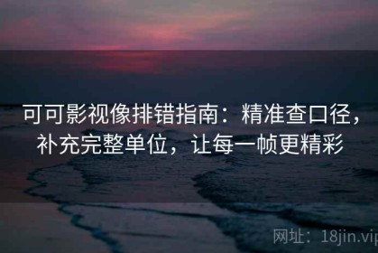 可可影视像排错指南：精准查口径，补充完整单位，让每一帧更精彩