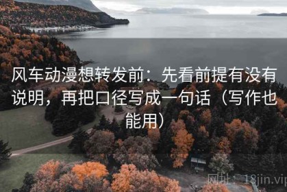 风车动漫想转发前：先看前提有没有说明，再把口径写成一句话（写作也能用）