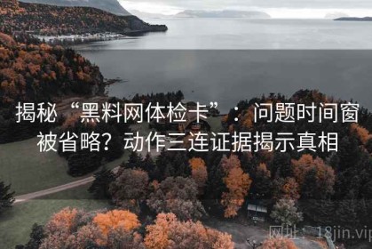 揭秘“黑料网体检卡”：问题时间窗被省略？动作三连证据揭示真相