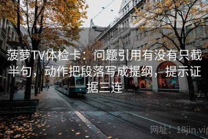 菠萝TV体检卡：问题引用有没有只截半句，动作把段落写成提纲，提示证据三连
