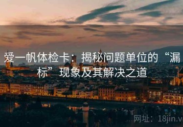 爱一帆体检卡：揭秘问题单位的“漏标”现象及其解决之道