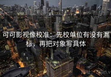 可可影视像校准：先校单位有没有漏标，再把对象写具体