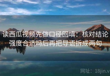 读西瓜视频先做口径回填：核对结论强度合适吗后再把导语拆成两句