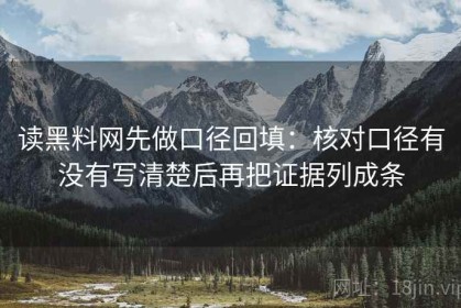 读黑料网先做口径回填：核对口径有没有写清楚后再把证据列成条