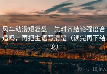 风车动漫短复盘：先对齐结论强度合适吗，再把主语写清楚（读完再下结论）