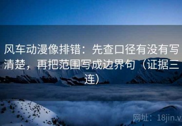 风车动漫像排错：先查口径有没有写清楚，再把范围写成边界句（证据三连）