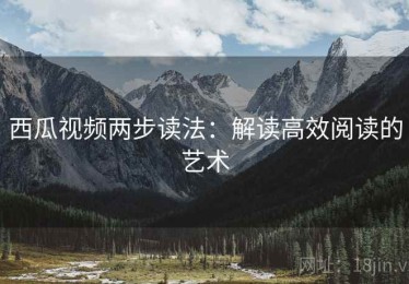 西瓜视频两步读法：解读高效阅读的艺术