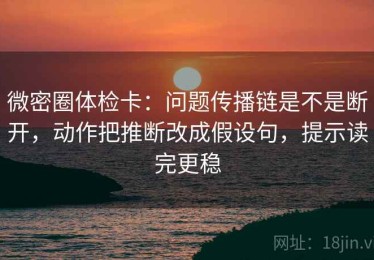 微密圈体检卡：问题传播链是不是断开，动作把推断改成假设句，提示读完更稳