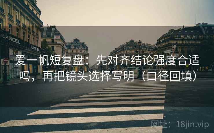 爱一帆短复盘：先对齐结论强度合适吗，再把镜头选择写明（口径回填）