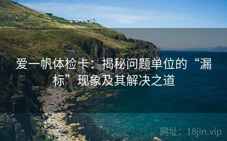 爱一帆体检卡：揭秘问题单位的“漏标”现象及其解决之道